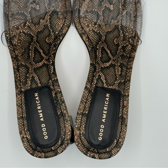 NEW Good American‎ Block Heel Slide Sandal Desert Snake Size 13 GA119K-X - Picture 3 of 13